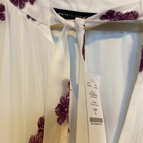 White House black market purple flower flowy dress - Picture 4 of 6